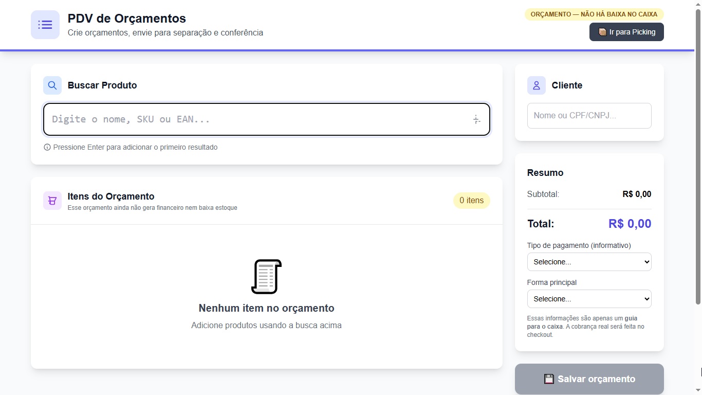 Tela de PDV do MecaniQ
